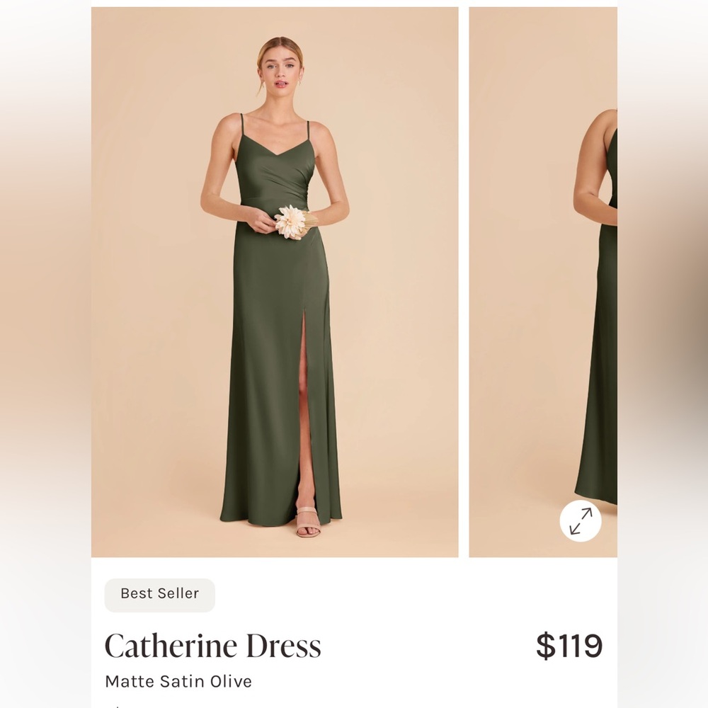 Birdy Grey Matte Satin Olive Catherine Dress